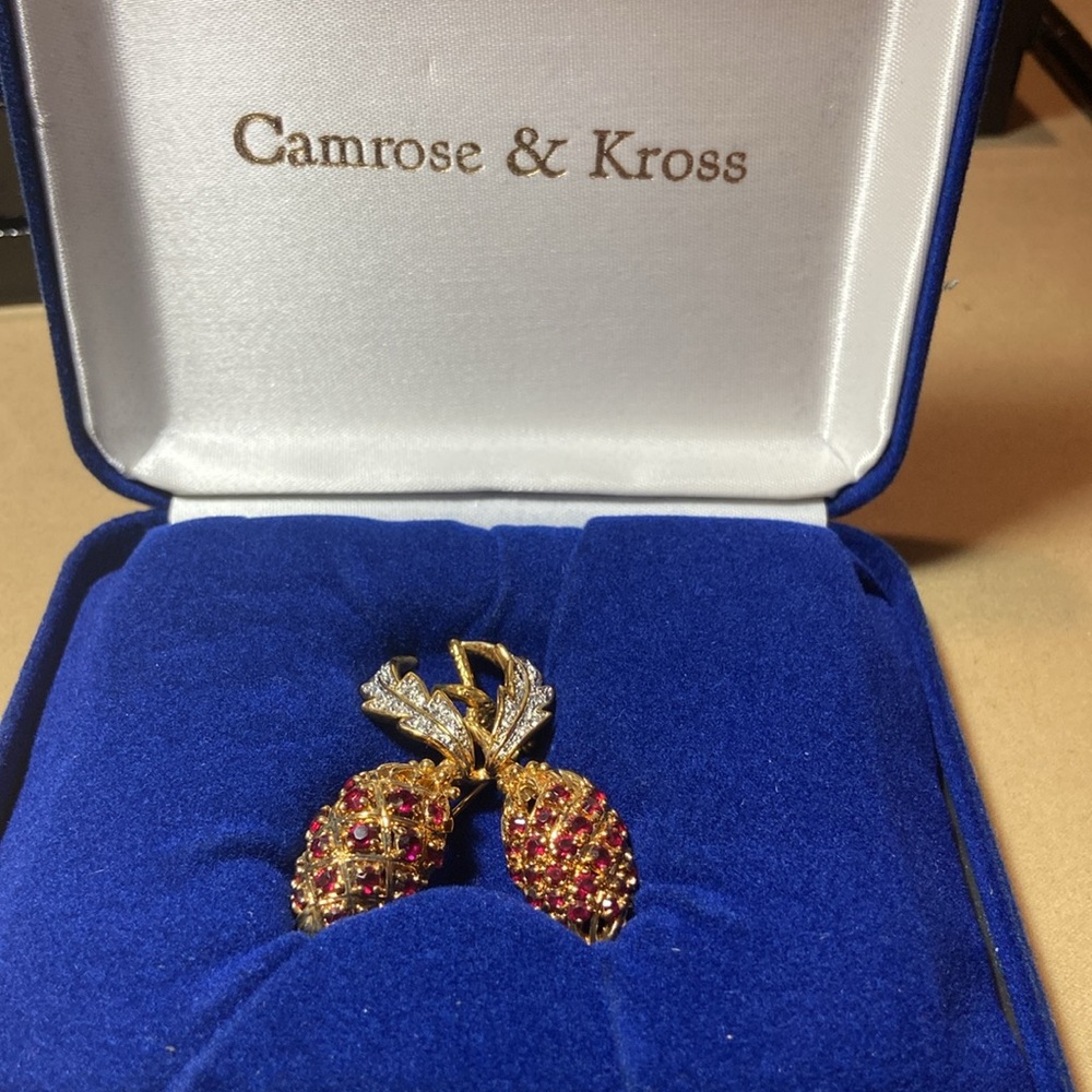 Camrose & Kross GoldTone Berry Crystal Brooch Pin